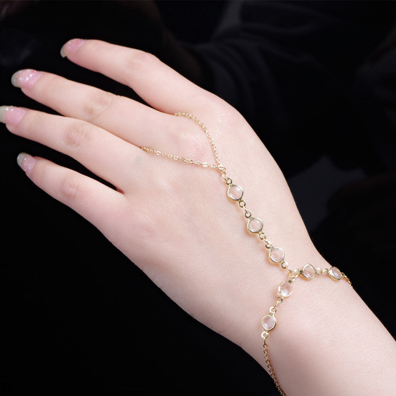 Rhinestone Chain Women Crystal Finger Bracelet