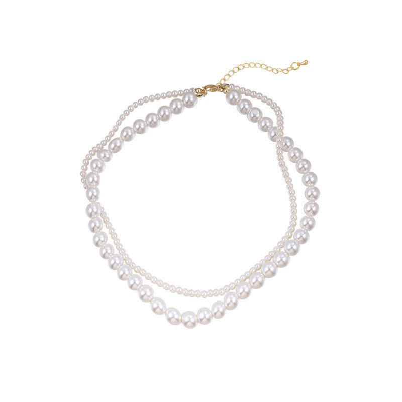 Double Pearl Necklace Court Style Necklace