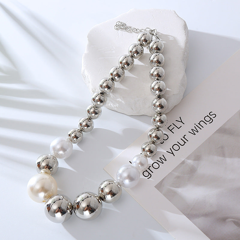 Fashion Jewelry Necklace Silver Short Pearl Necklace