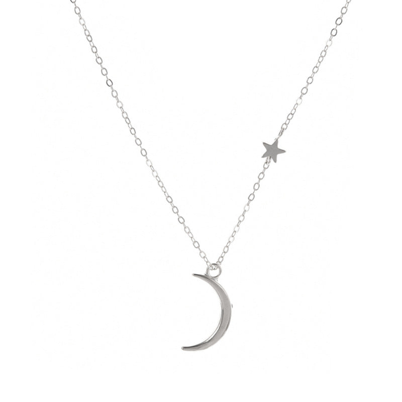 Moon Star Pendant Necklace Woman
