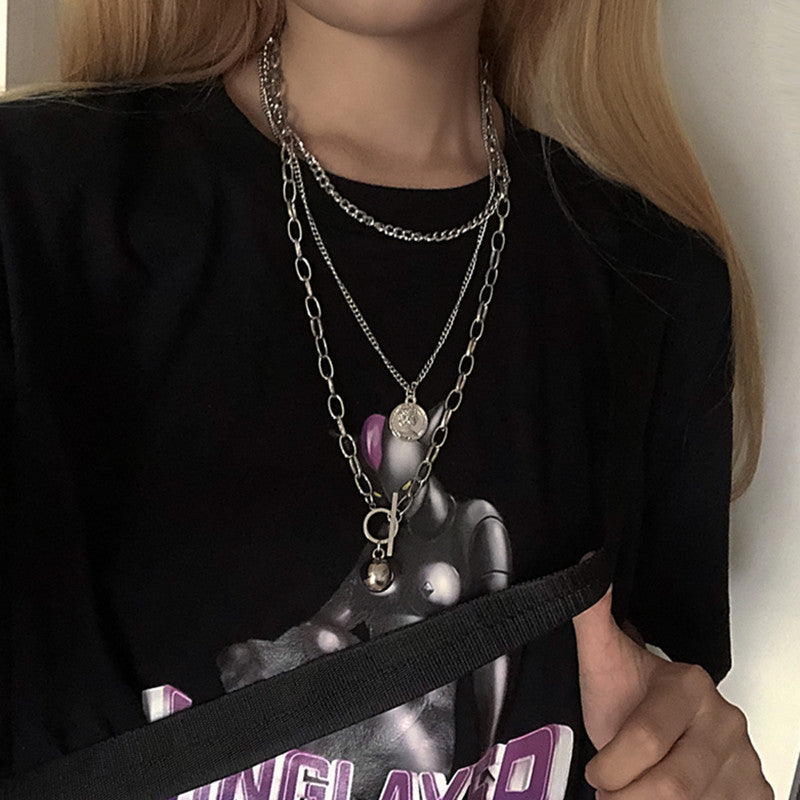 Vintage Round Ball Pendant Necklace Charm Layered