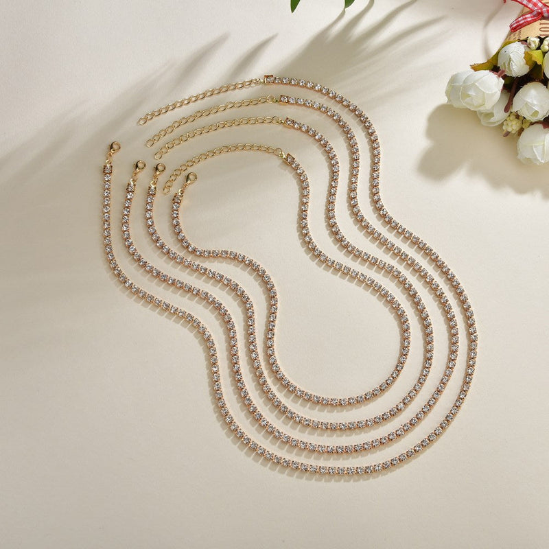 Layer Stone Tennis Chain Necklace
