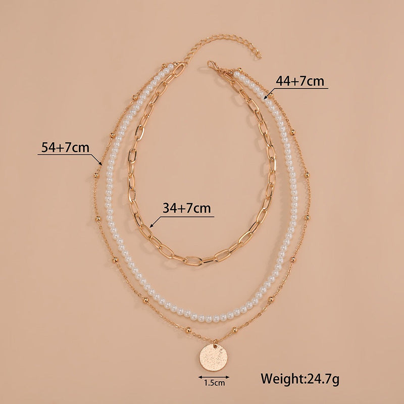 Multi Layer Love Pearl Chain Necklace