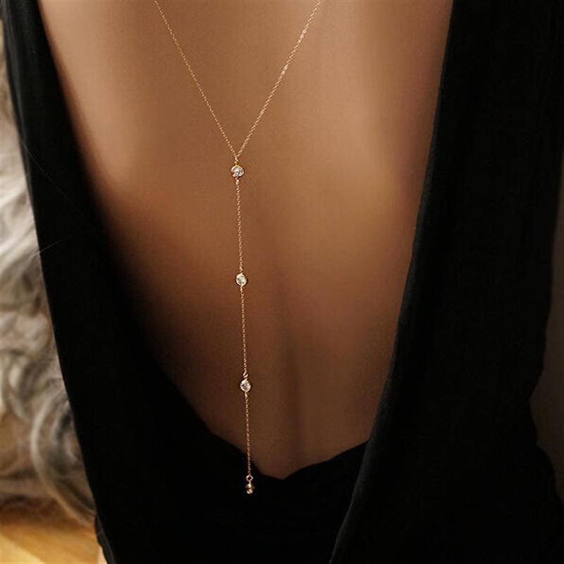Sexy Style Crystal Back Chain Necklace