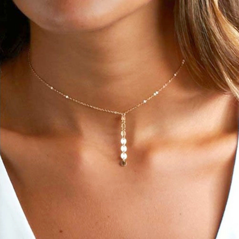 Round Disc Pendnat Necklace