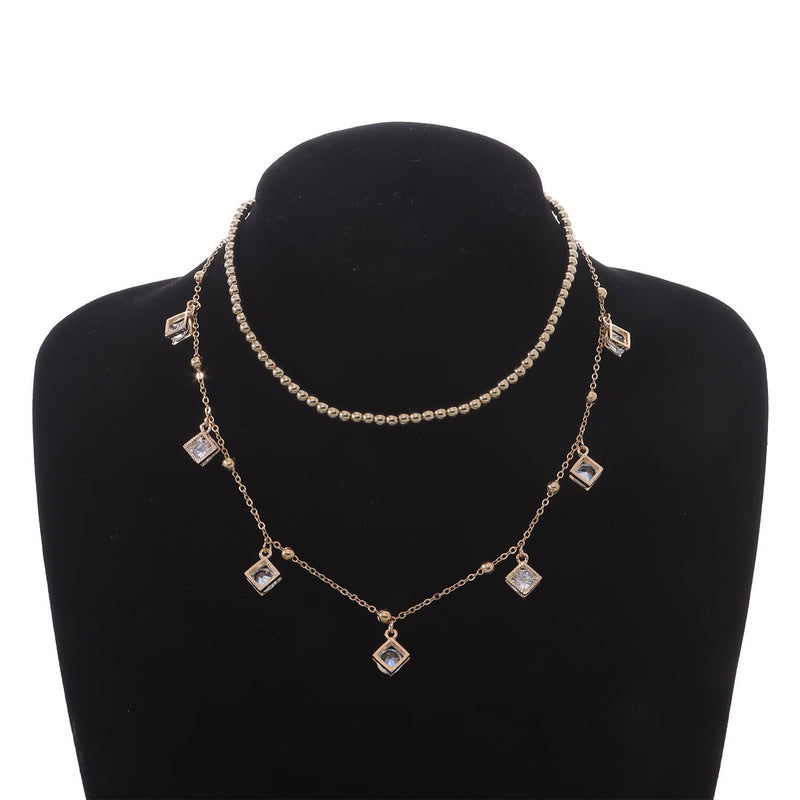 Multi Layers Round Beads Chain Necklace