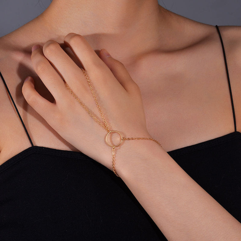 Round Classic Circle Cutout Chain Bracelet