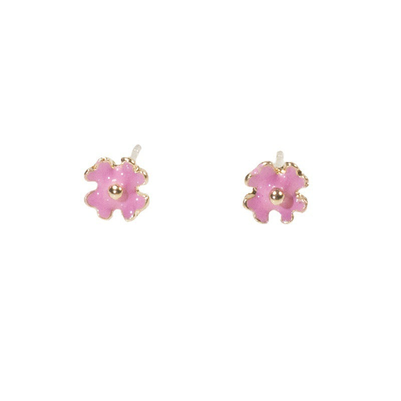 Enamel Flower Stud Earring
