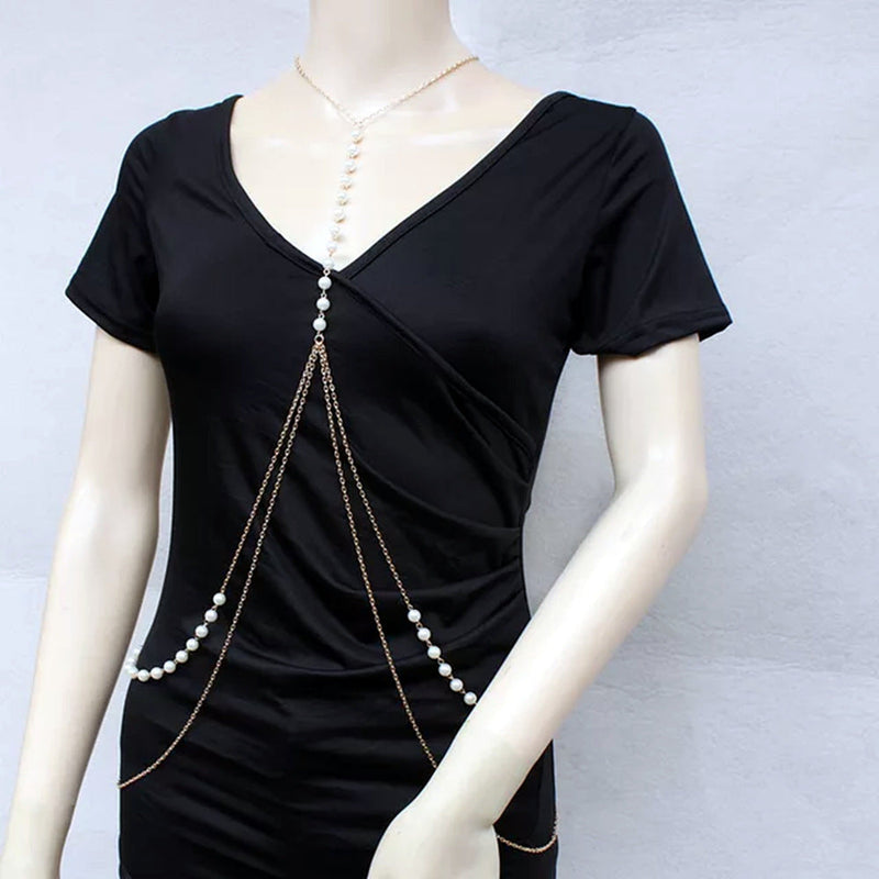 Double Layer Sexy Pearl Body Chain