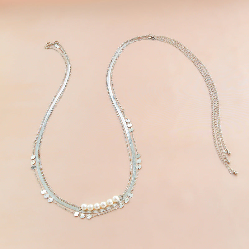 Sexy Imitated Pearl Flat Snake Waist Chains