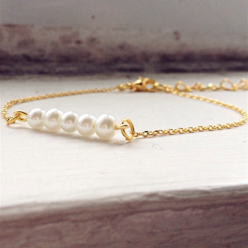 Pearl Chain Link Bracelet