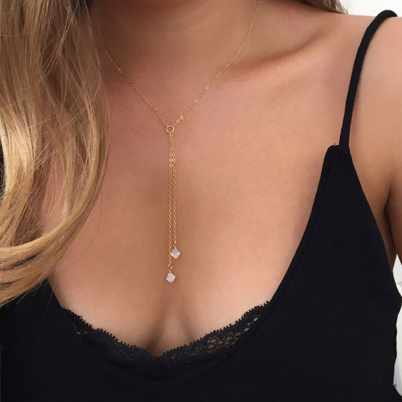 Glass Bead Tassel Necklace