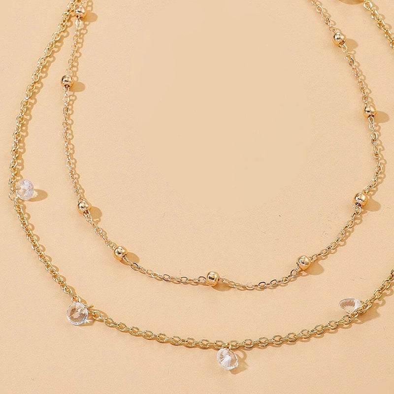 Retro Sexy Double-layer Geometric Rhinestone Waist Chain