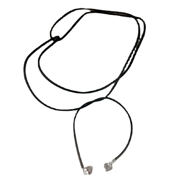 Heart Charms Pendant Free Adjustable Knot Choker