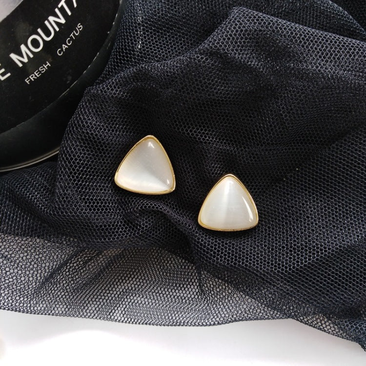 Irregular Geometric Opal triangle Earrings