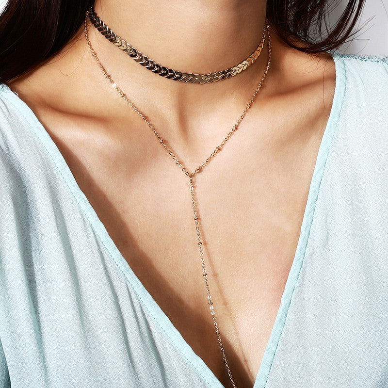 Sexy Multi-layer Sequined Necklace Tassel Chain