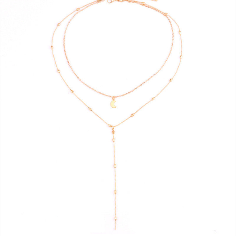 Bohemian Multi-layer Moon Bead Chain Sequins Turquoise Necklace