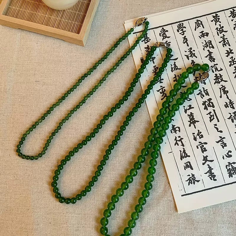 Green Glass Beads Necklace