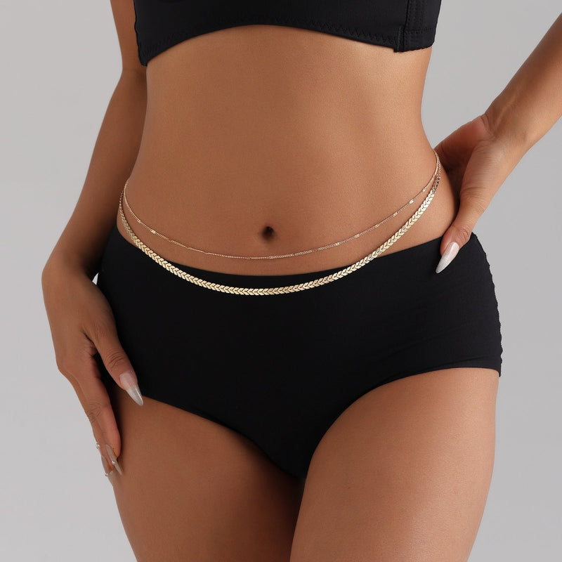 Sexy Body Waist Chain Jewelry Layered Metal Snake Bone Chain