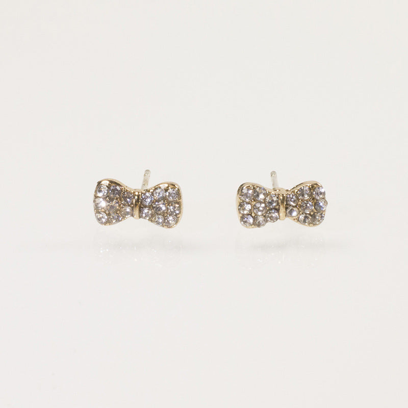 Crystal Rhinestone Bow Knot Stud Earrings