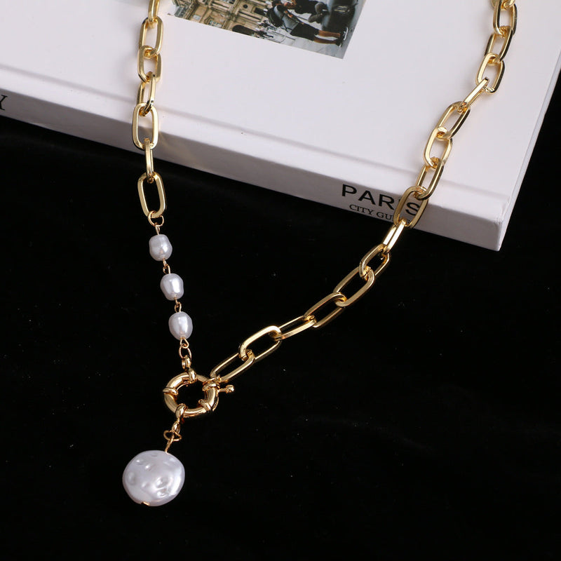 Vintage Irregular Pearl Pendant Necklace