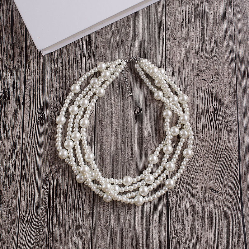 Exaggerate Elegant Layer Pearl Royal Necklace