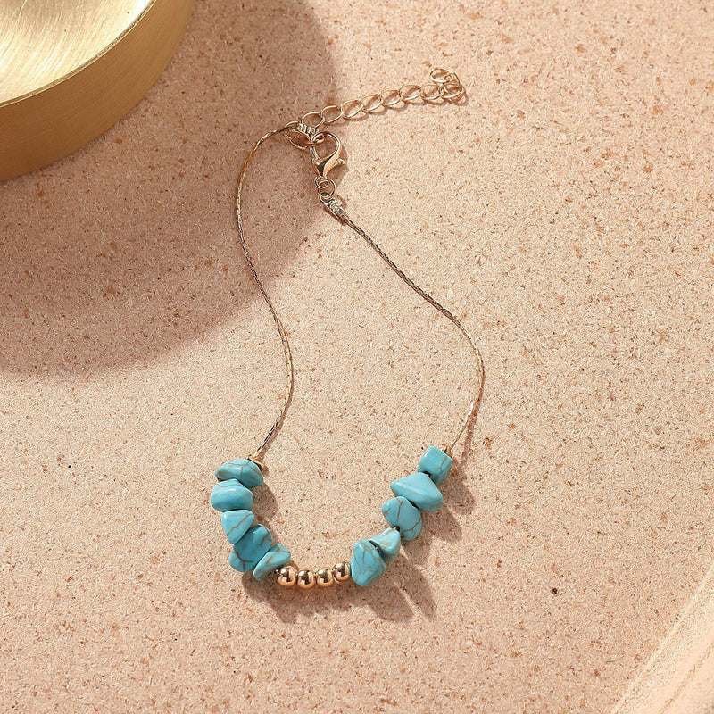 Turquoise Stone Vintage Anklet Jewelry