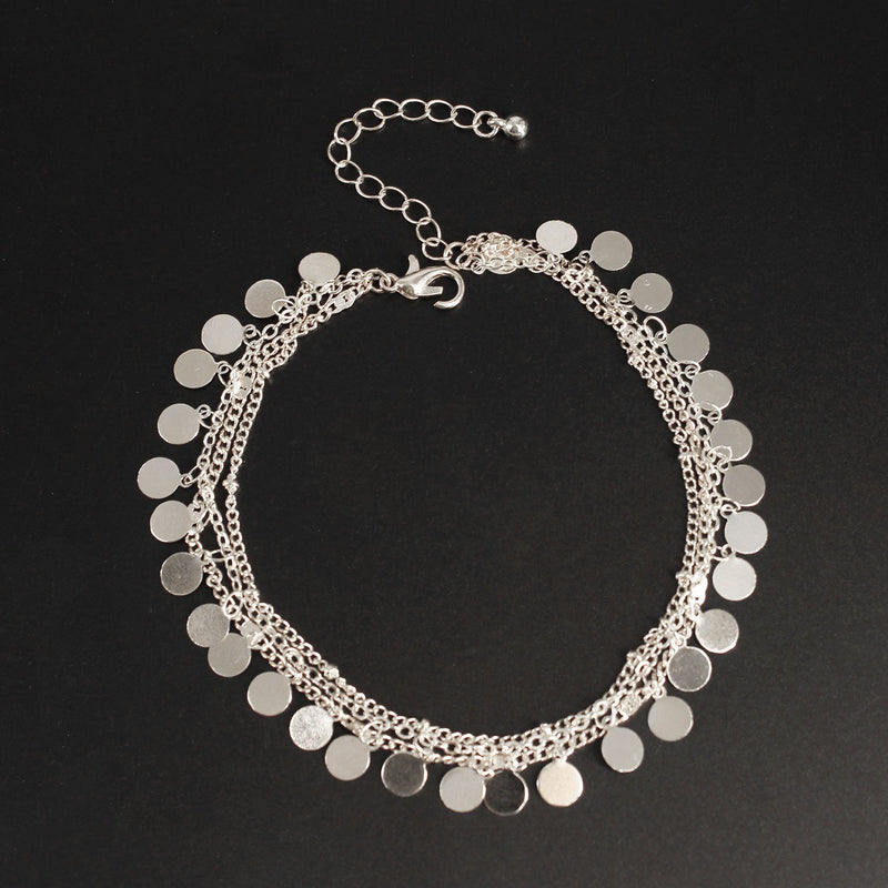 Disc Tassel Bling Anklets Chain for Women
