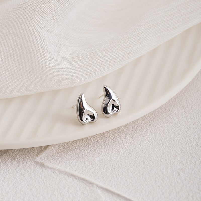 Geometric Waterdrop Hammered Earring