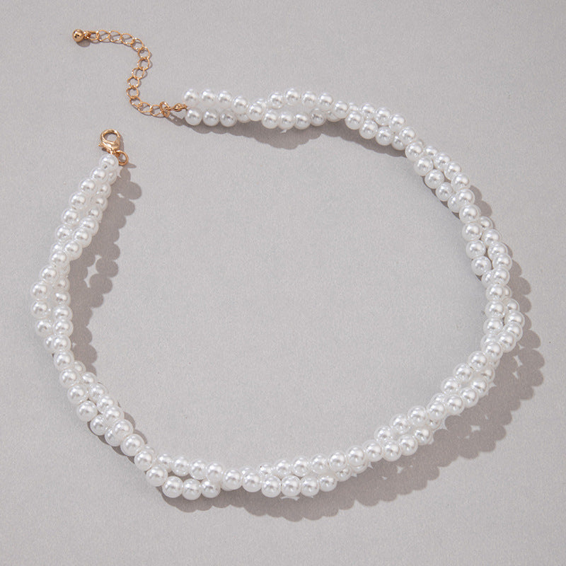 New Fashion Imitation Pearl Twist Necklace