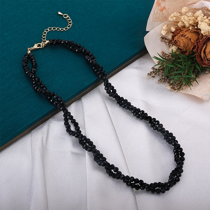 Faceted Crystal Beads Twisted necklace