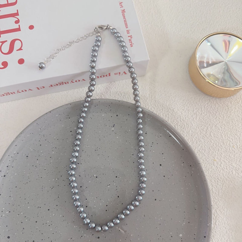 Red Black Glass Beaded Necklace for Women