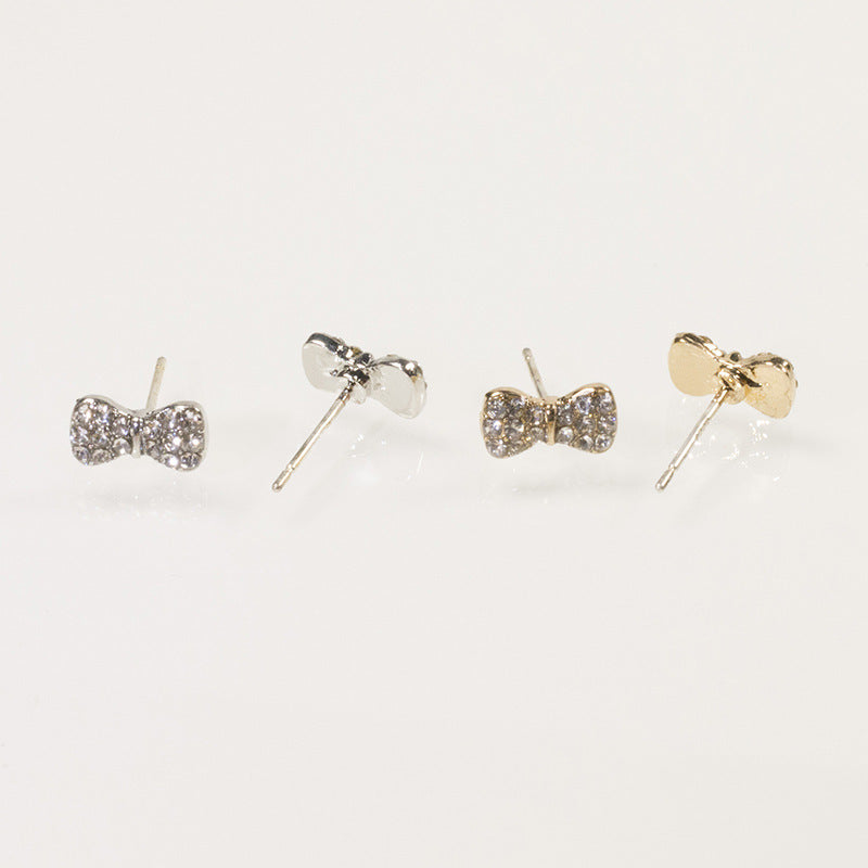 Crystal Rhinestone Bow Knot Stud Earrings