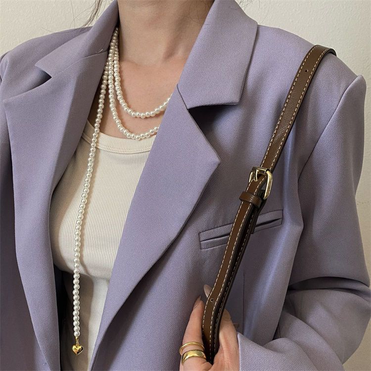 New Design Wedding Pearl Necklace Party Choker Heart Charm