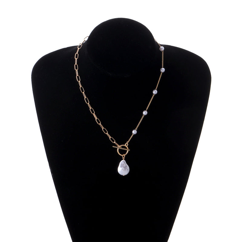 Vintage Pearl Round Bead Necklace Womens