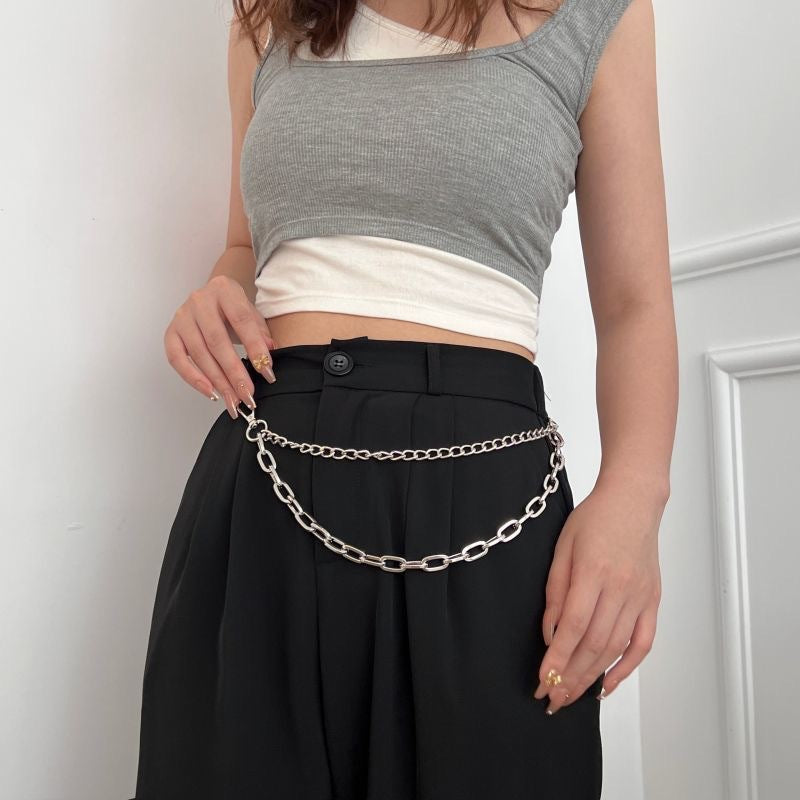 Hip Hop Metal Chain Multi-layer Waist Chain