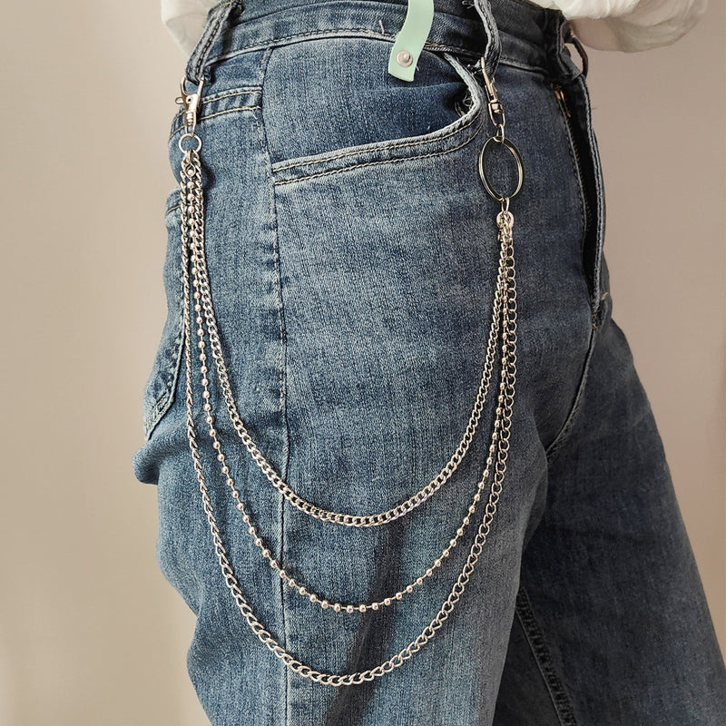 Multi-layer Beaded Wallet Pants Belt Chains