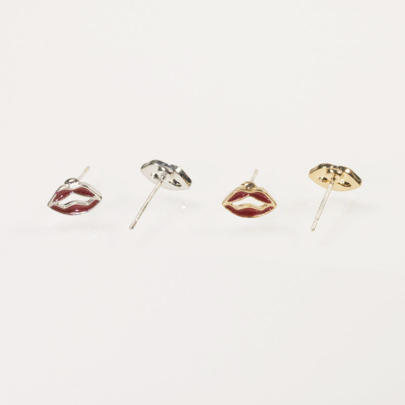 Paper clip watermelon stud earrings set