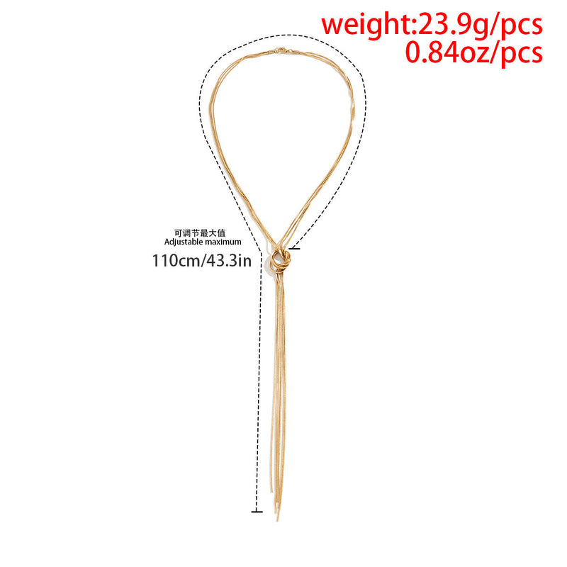 Sexy Punk Hip Hop Snake Bone Chain Long Tassel Sweater Chain Necklaces