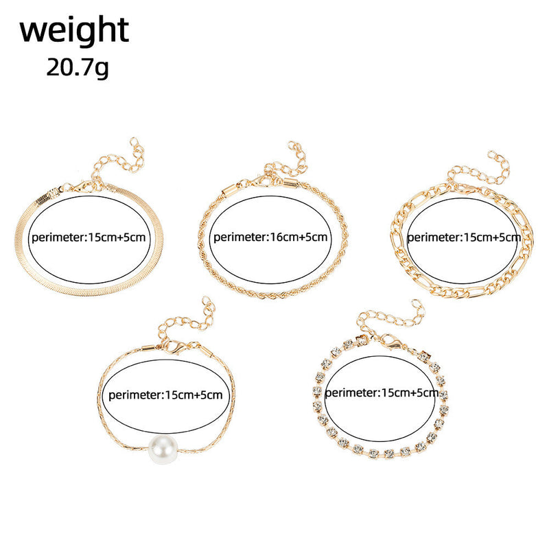 Multi-Layer Snake Bone Chain Bracelet Set