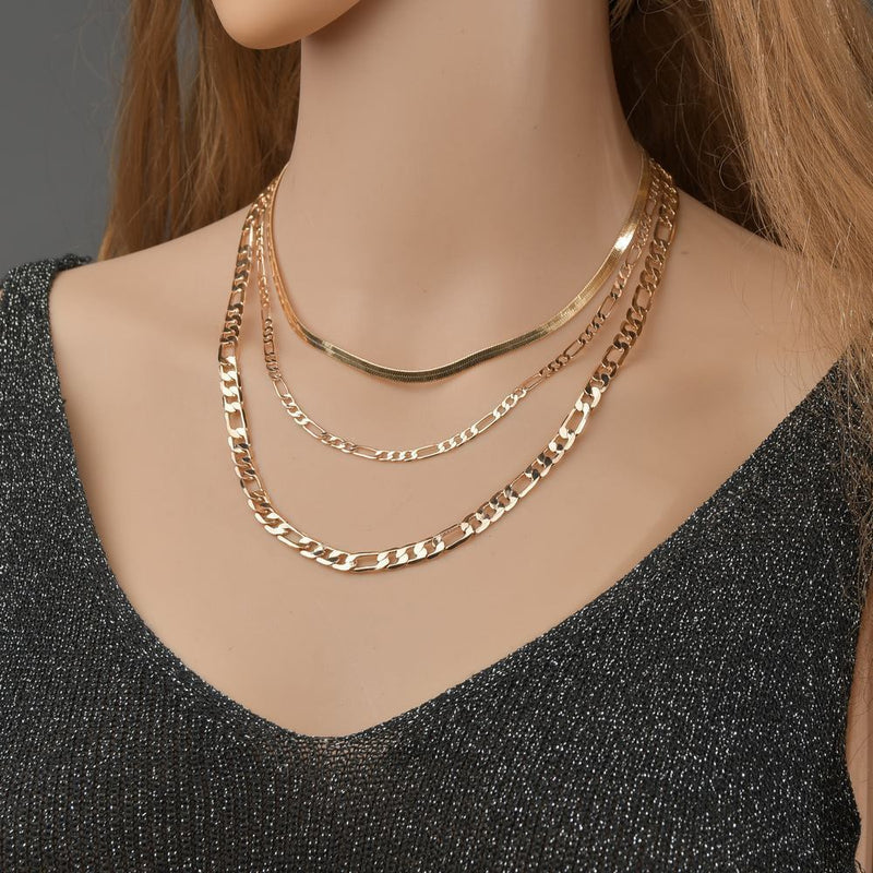 Multilayered Snake Chain Choker Necklace Jewelry