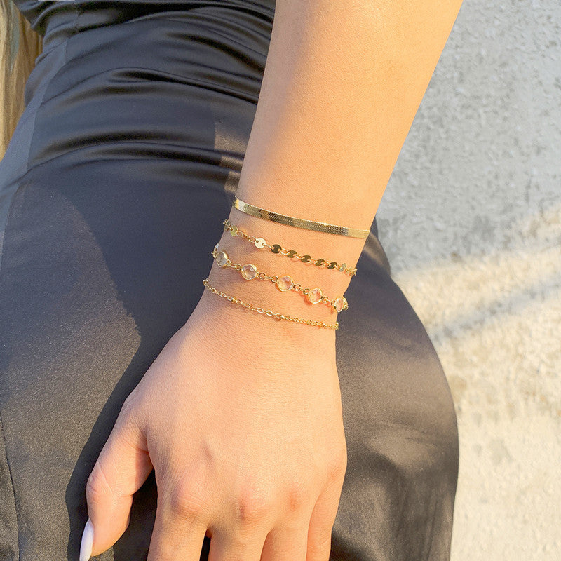 Paperclip Link Chain Bracelet Set