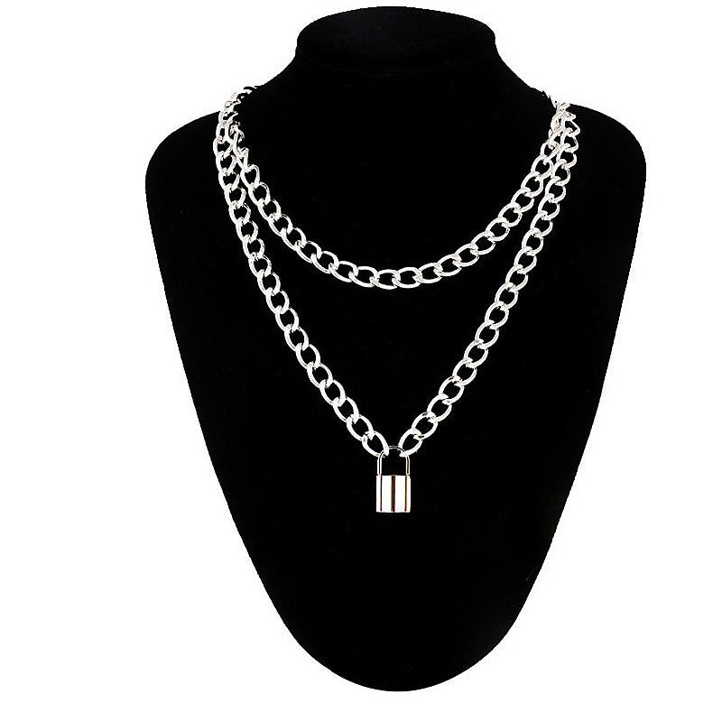 Punk Chain Necklace With Lock