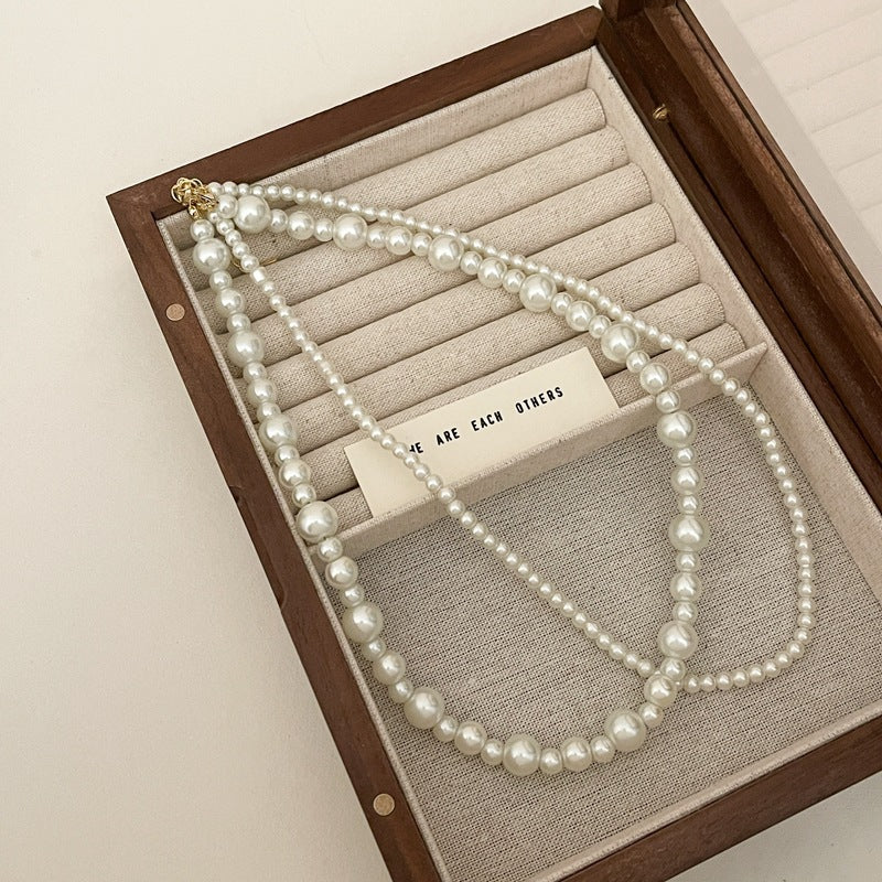 Twisted Multi-Strand Simulated Pearl Glass Bead Statement Necklace