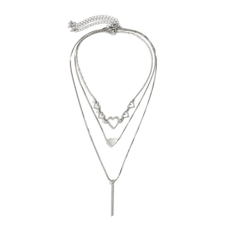 Layered Choker Necklaces Handmade Coin Tube Star Pendant Multilayer Necklaces