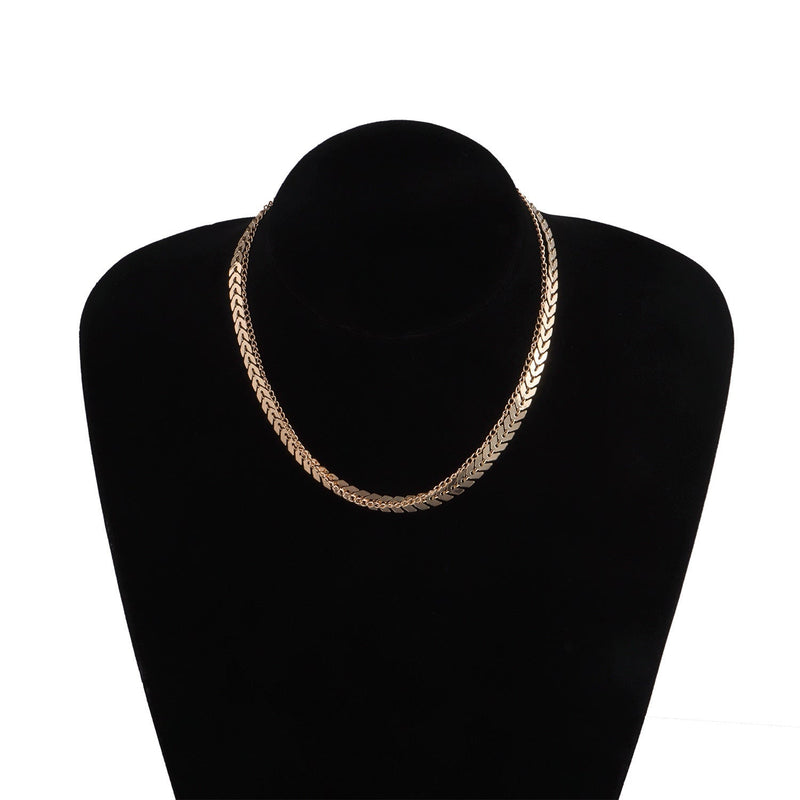 Multi Arrow Chain Choker Necklace Women Two Layers