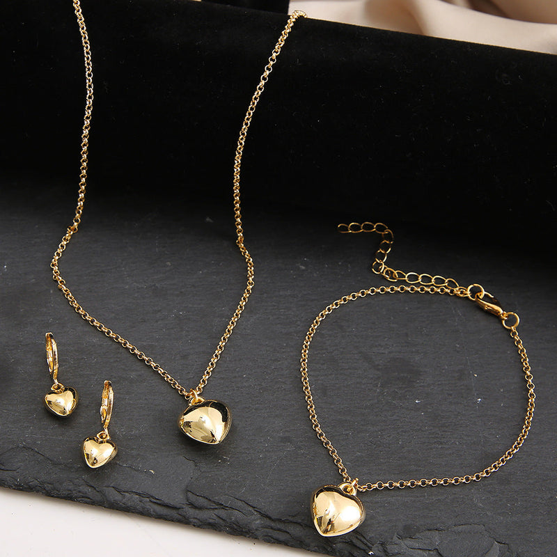 Women Mini Heart Necklace Set