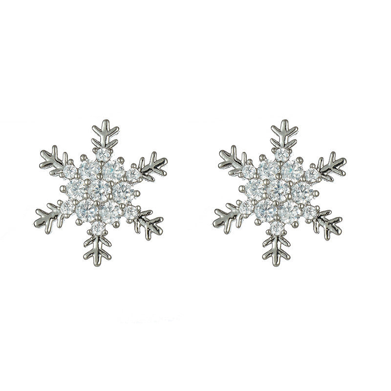 Full Rhinestone Snowflake Earring