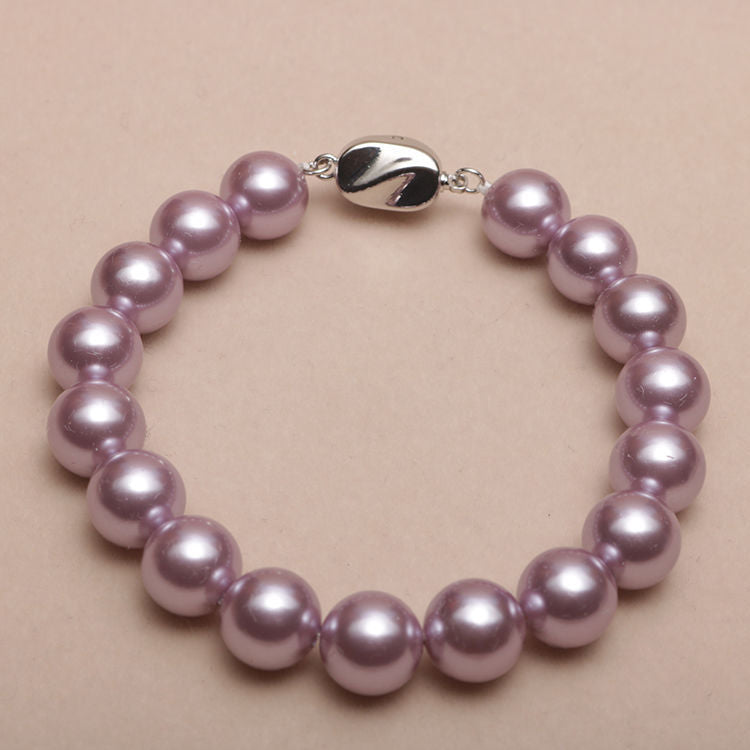 Elastic Beaded Shell Pearl Bracelet