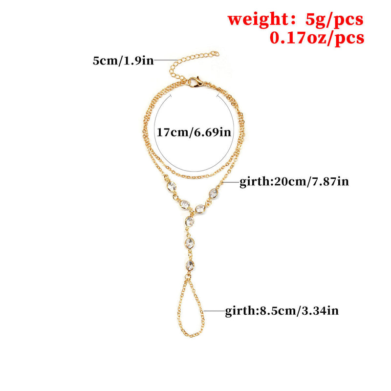 BlingBling Zircon Stone Finger Chain Bracelet